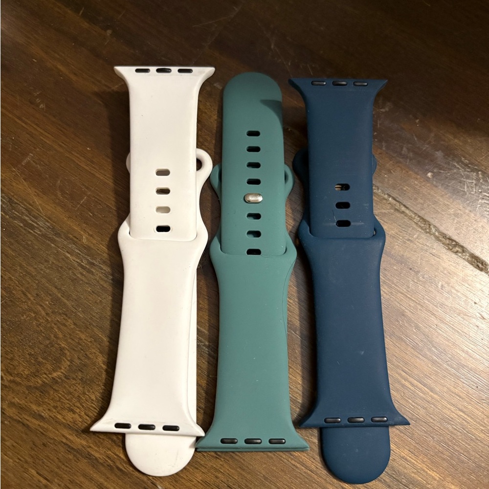 Smartwatch Band Set - White, Green, Blue